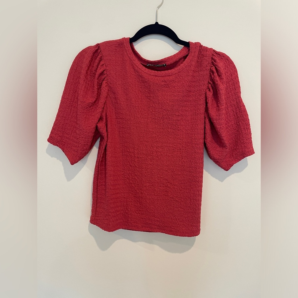 Zara pink puff Sleeve Blouse